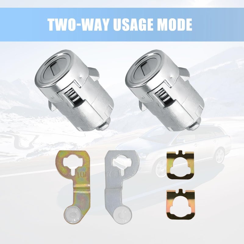 HZEL 1 Pair Car Driver and Passenger Door Lock Cylinder Set with 2 Keys, OEM#15298924 Vehicle Front Left Right Barrel, Automotive Door Lock Tumbler Compatible with Sierra 1500 2500 3500 - Image 5